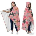 thumbnail image 2 of Wearable Blanket,Shiba Inu Dog and Flower Floral Hooded Wearable Flannel Blanket for Adults & Teens,Winter Poncho Shawl Wrap Cape Cozy Anti-Pill,50"x60", 2 of 5