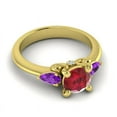 thumbnail image 3 of 2.50 Carat Stunning Round Shape Red Ruby & Amethyst Gemstone Bridal Ring for Ladies Solid 18K Yellow Gold Size 3.5 by Diamond-Capitals, 3 of 8