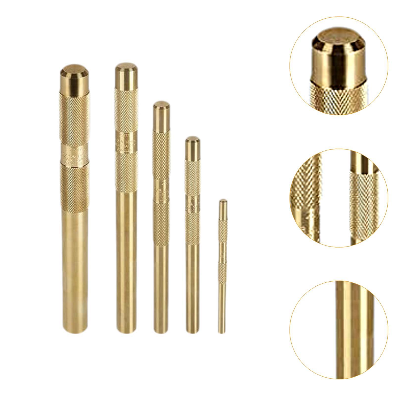 Happy19star 5-Piece Brass Drift Punch Set – Knurled Handle (1/4 To 3/4 Inch)
