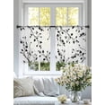 thumbnail image 5 of Sheer Curtains 54 Inches Long, Watercolor Summer Botanical Light Filtering Window Curtains for Living Room/Bedroom, Black Botanical Rod Pocket Voile Sheer Curtain Drapes, 52"W x 54"L, 2 Panels, 5 of 9