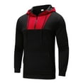 thumbnail image 5 of XIAOCHA Men's Quarter-Zip Hoodies Loose Color Block Hooded Top Kangaroo Pocket Comfortable Workout Hoodie, 5 of 7