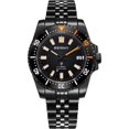 thumbnail image 1 of Reloj de buceo para hombre Cristal de zafiro recubierto con AR Bisel giratorio Reloj automático con corona atornillada Reloj de pulsera de acero inoxidable resistente al agua 20ATM Blanco súper brillante Todo negro, 1 of 5
