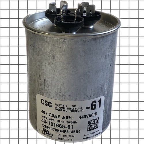43-101665-61 - OEM Rheem Run Capacitor 40   7.5 uF 440 volt