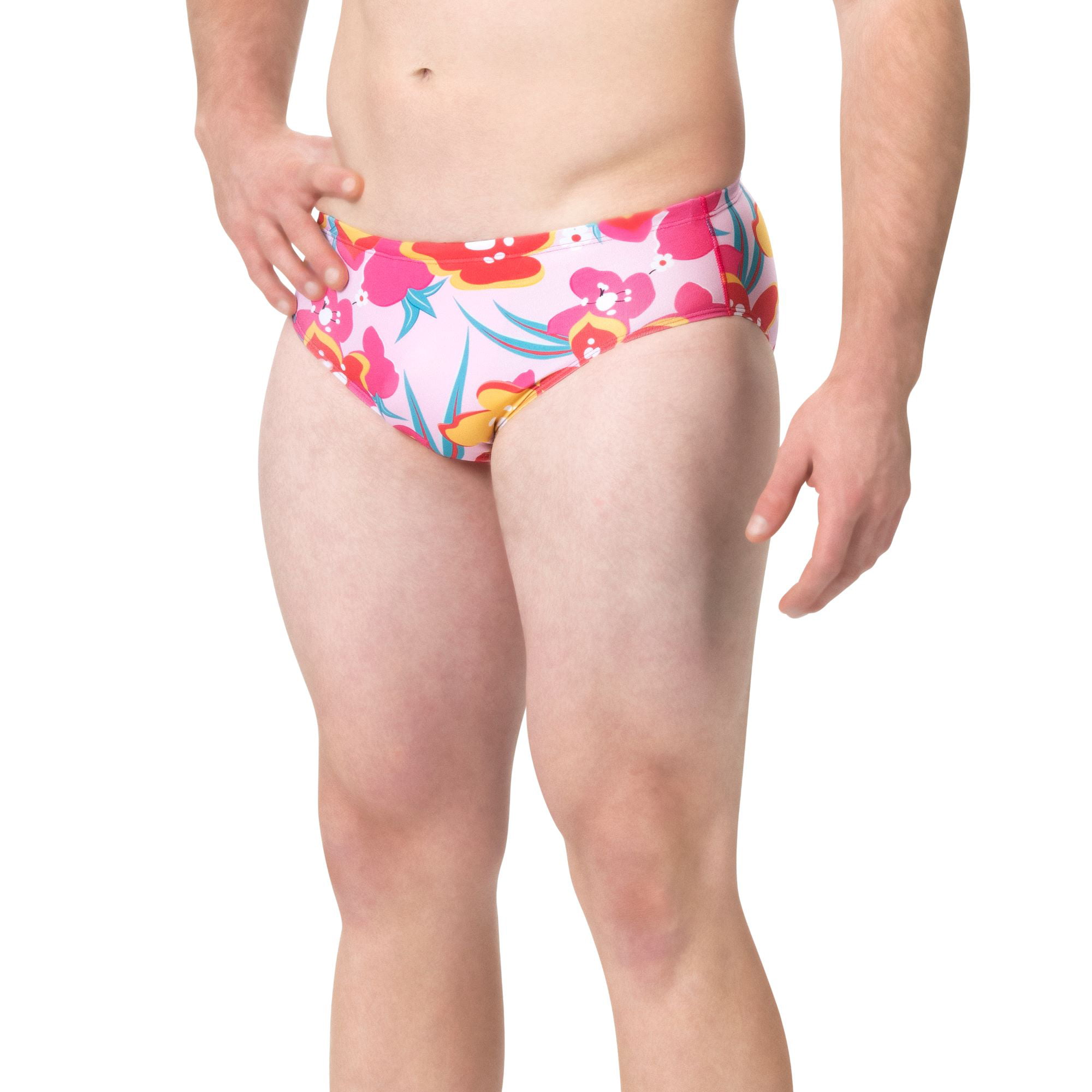Adoretex Mens Boys Printed Swim Racer Briefs Shorts Swimsuit MR005 