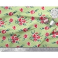 thumbnail image 3 of Soimoi Green Moss Georgette Fabric Leaves & Rose Floral Decor Fabric Printed Yard 42 Inch Wide, 3 of 3