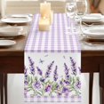 thumbnail image 3 of Table Runners 48 Inches Long Dress Scarves, Purple Lavenders Farmhouse Kitchen Table Runner, Short Coffee Tablerunners, Spring Floral Plaid Farmhouse Elegant 13x48 Inch, 3 of 9