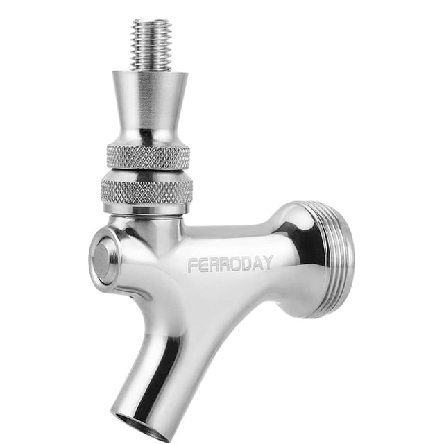 FERRODAY Upgraded Beer Faucet All 304 Stainless Steel Beer Tap Keg Spout Beer Tower Faucet Beer Keg Faucet Draft Beer Faucet Beer Tap Faucet Kegerator Tap Spout Kegerator Part Replacement Faucet