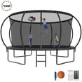 thumbnail image 1 of YORIN Trampoline pour Enfants de 5 à 6 Ans, Trampoline de 12 Pi pour Adultes avec Filet de Protection, Panier de Basketball, Échelle, Capacité de Poids de 1200 Lb, Trampoline Récréatif Extérieur, Trampoline Robuste, 1 of 7