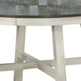 thumbnail image 3 of 48 Inch Round Dining Table, 2 Tone Dark Veneer Top, Crisp White Base- Saltoro Sherpi, 3 of 5