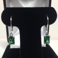 thumbnail image 2 of Beautiful 1.7ctw Emerald Cut Emerald Earrings Leverback Sterling Silver dangle earrings trending jewelry gifts May Birthstone, 2 of 3