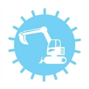 Excavator Vinyl Decal - Large - Ice Blue