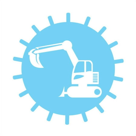 Excavator Vinyl Decal - Large - Ice Blue