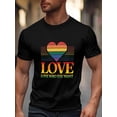 thumbnail image 1 of Men's T-Shirt,Short Sleeve Tee Shirt Casual Tops Love Who You Want Words Crew Neck T Shirts for Men, 1 of 8