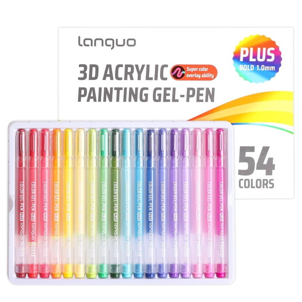 Lápices Gel Acrílico 3D Languo 54 Colores, Punta de 1 mm