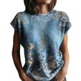 thumbnail image 2 of ZJXFGS Knit Pullover Tops Women Women Short Sleeve Sweater Womens Short Sleeve Sweaters Sweaters for Women Trendy Blue L, 2 of 5