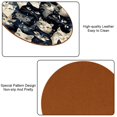 thumbnail image 5 of Cat Round Coasters 6PCS Set in Microfiber Leather, 11x11 cm/4.3x4.3 in, & Stylish Drink Mats for Table, 5 of 6