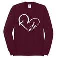 thumbnail image 2 of Wild Bobby Heart Made Of Faith Inspirational/Christian Men Long Sleeve Shirt, Maroon, Small, 2 of 5