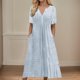 thumbnail image 1 of WILLBEST Vestidos De Verano Para Mujer Vestido Largo De Verano Vestido De Mujer Manga Corta Playa Cuello En V Con Botones Vestido Casual Con Bolsillos Vestidos Bohemios Vestidos Largos Elegantes, 1 of 3