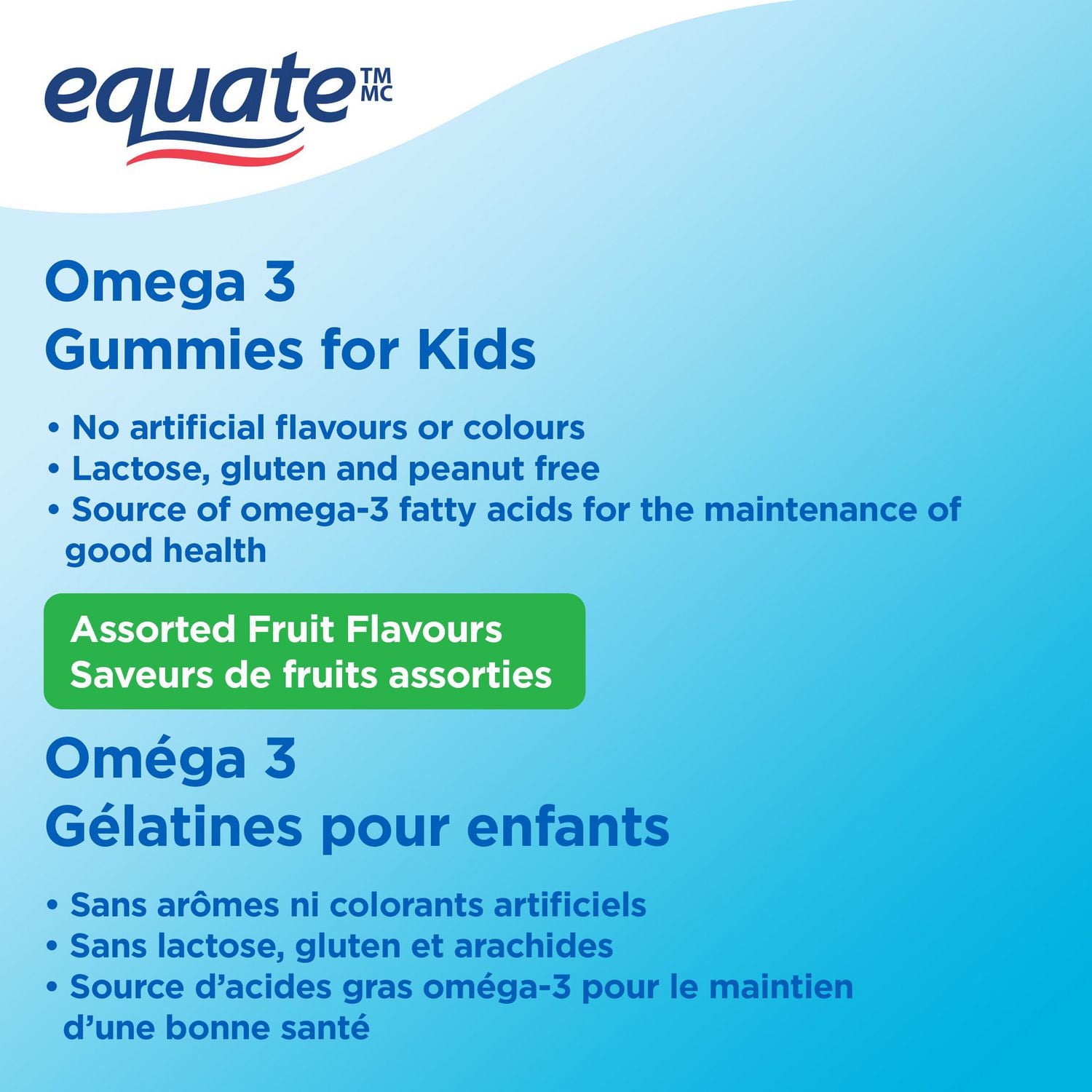 Oméga-3 gélatines pour enfants Equate, format économique