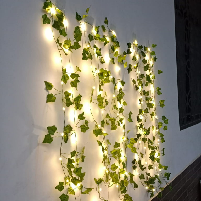 50/100 LED Fake Leaves Ivy Leaf Fairy String Lights Garden Lamp
