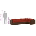thumbnail image 7 of vidaXL 5 Piece Patio Lounge Set with Cushions Poly Rattan Brown, 7 of 7