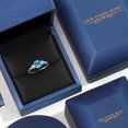 thumbnail image 5 of Gem Stone King 925 Silver and 10K Yellow Gold Swiss Blue Topaz Engagement Ring for Women | 1.40 Cttw | Oval Checkerboard 7X5MM | Gemstone November Birthstone | Size 7, 5 of 6
