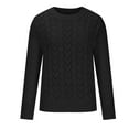 thumbnail image 2 of Hollow Out Knit Sweater Women Long Sleeve Round Neck Solid Color Casual Pullover Tops Lightweight Comfy Pullover Jumper, 2 of 5