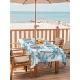 thumbnail image 2 of Outdoor Tablecloth with Umbrella Hole for Patio/Picnic/Party/Camping, Aqua Blue Palm Tree Waterproof Table Cloth Rectangle Table Cover Washable, Coastal Trees Summer Tropical Botanical (60"x 102"), 2 of 9