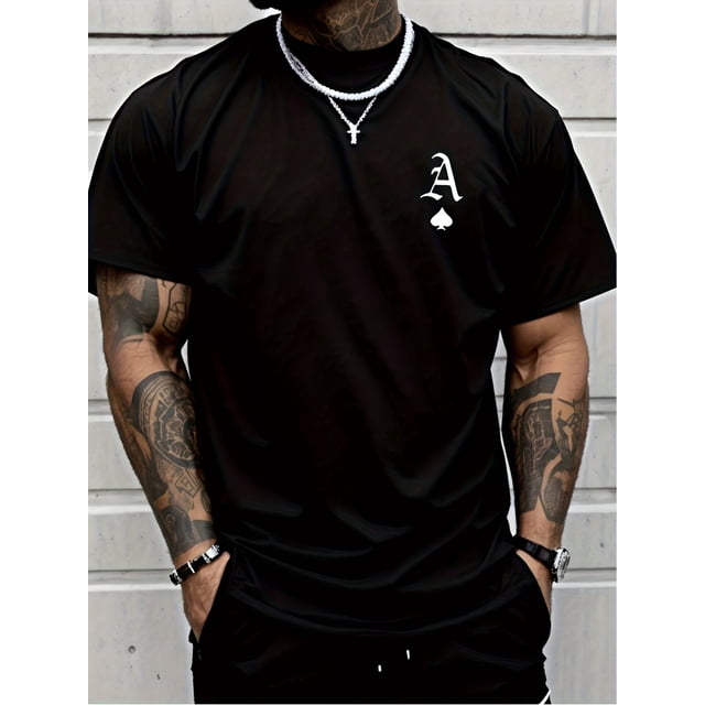 Camiseta clásica transpirable de cuello redondo para hombre, cómoda y holgada, deportiva, de manga corta, para fitness.