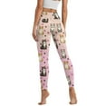thumbnail image 2 of COEQINE Women Buttery Soft Yoga Pants with Pockets 4-Way Stretch Tummy Control High Waisted Running Workout Leggings Breathable No See Through Tights, Cat Heart Paw Print Pink, S, 2 of 7