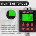 thumbnail image 2 of Digital Torque Meter Digital Backlight Display Wrench Torque Tester Two Working Modes Adjustable Five Units Switchable with Buzzer and LED Indicator Light Function, 2 of 6