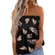 thumbnail image 3 of Tops de tubo ahumados para mujer, Bandeau sin tirantes, estampado plisado, sin mangas, corte entallado, camiseta sin mangas, 3 of 6
