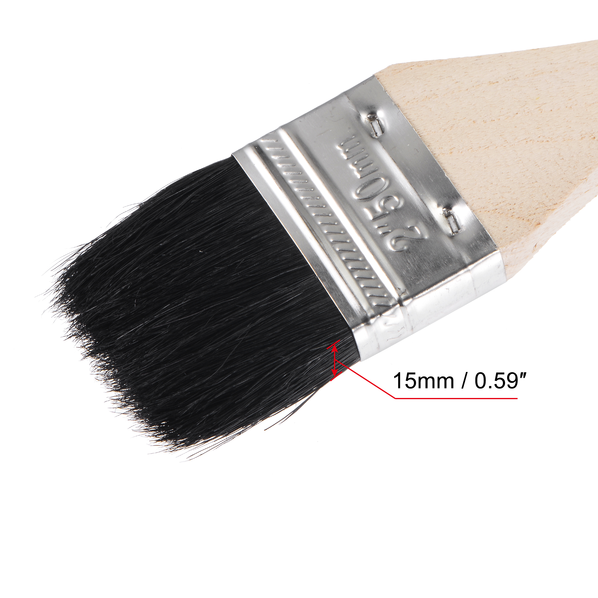 Unique Bargains Bent Radiator Paint Brush Length Bristle with Long Wood Handle 17" x 2"