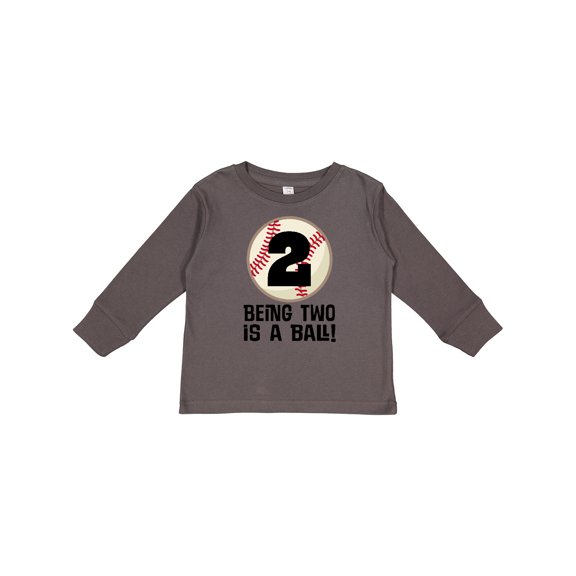 Inktastic 2nd Birthday Baseball 2 Year Old Boy Boys or Girls Long Sleeve Toddler T-Shirt