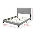 thumbnail image 4 of Home Design Sara Queen Upholstered Panel Bed Frame with 2 Nightstands For Bedroom, Adult, Gray, Easy Assembly, 4 of 4