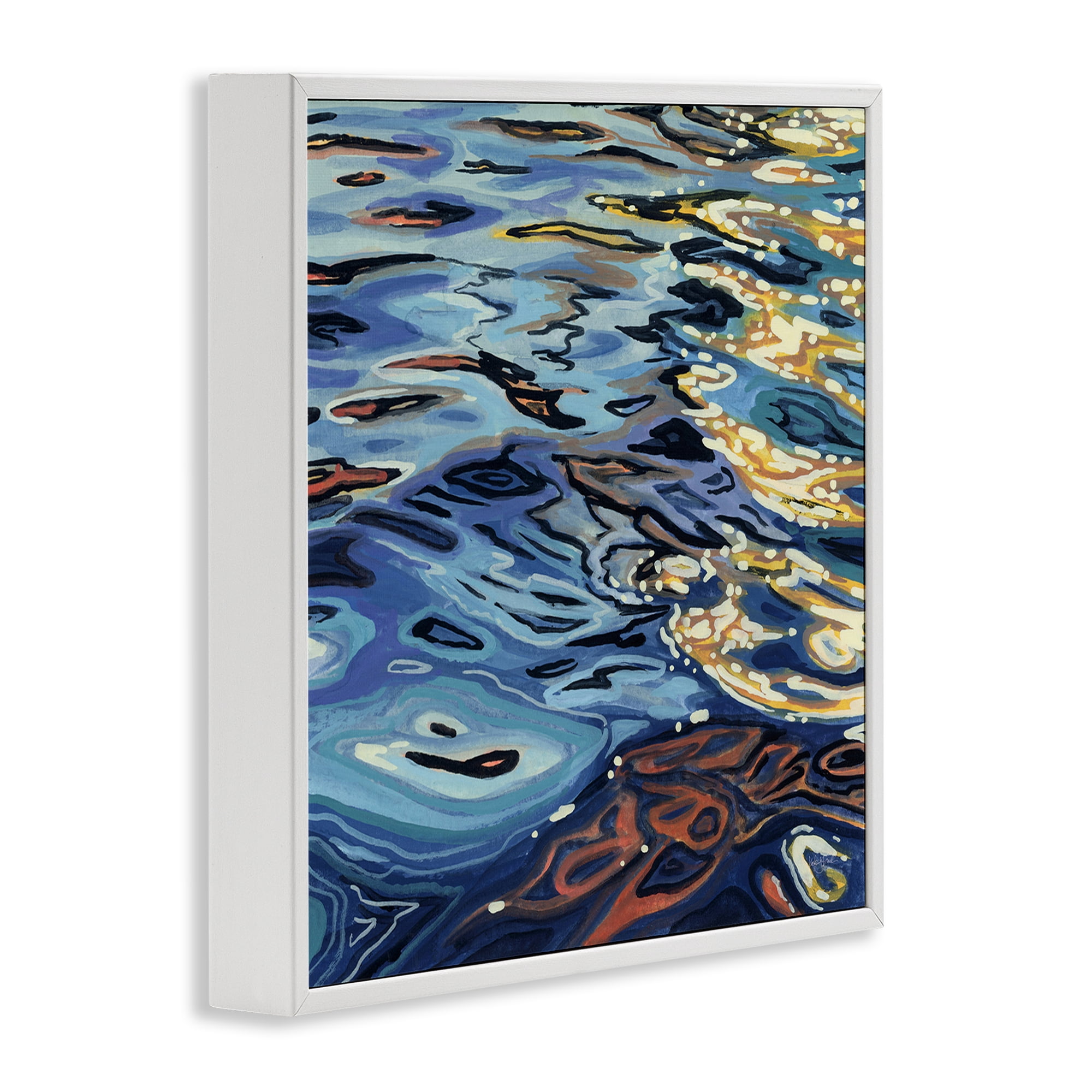 Stupell Industries Sunrise on Rippling Water White Framed Giclee Art, design by Kate Jarvik Birch