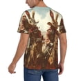 thumbnail image 2 of Lsque Western Rabbit Cowboy Pattern Mens Polo Golf Shirts Funny Graphics Shorts Sleeve Button Shirts Baseball T-shirt-Medium, 2 of 7