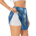 thumbnail image 3 of Lsque Hibiscus Flowers Calm Water Printed Women's Running Shorts with Liner Pockets,Elastic Quick Dry Workout Athletic Gym Yoga Shorts,Womens High Waist Shorts-Large, 3 of 9