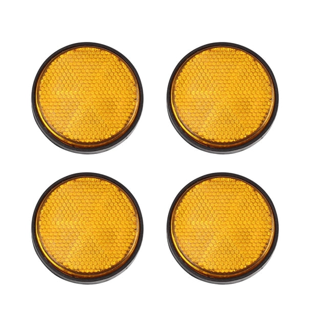 4Pcs 6mm Reflector De Motocicleta De Advertencia Reflectante Amarillo De Montaje De Tornillo