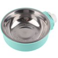thumbnail image 4 of Cuenco para perros extraíble de acero inoxidable para colgar en la jaula, comedero para comida y agua, taza para gallinero, para gatos, perros y cachorros, color verde, 4 of 13