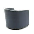 thumbnail image 5 of Tyler Midnight Blue Faux Leather Swivel Arm Chair with Nailhead Trim, 5 of 13