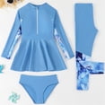 thumbnail image 2 of 11-12 T Bathing Suits Girls Long Sleeve Rash Guard Two Piece Swim Set with UPF 50+ Sun for Surfing Beach and Pool Activities, 2 of 8