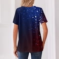 thumbnail image 4 of Women's 250th Anniversary USA Shirt V-Neck Button Patriotic Star Print Short Sleeve T-Shirts Independence Day Top, 4 of 4