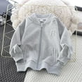 thumbnail image 3 of Winter Jackets for Girl Lightweight New Girls Zip up Sweatshirt Long Sleeve Full Zip Lightweight Cotton Jacket Soft Wear Kids Fashion with Pockets Gray 7 Years, 3 of 7