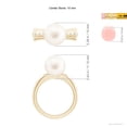 thumbnail image 5 of Angara Freshwater Cultured Pearl Ring with Flush-Set Diamonds in 14K Yellow Gold for Women | June Birthstone Jewelry for Her, 5 of 8