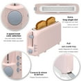 thumbnail image 3 of Pink 2-Slice Slim Toaster - 10" Long Slot for Bagels & Artisan Bread, 6 Shade Settings, Cancel/Reheat/Defrost, Removable Crumb Tray, Auto Shut-Off, 3 of 5