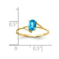 thumbnail image 2 of Primal Gold 14 Karat Yellow Gold 6x4mm Oval Blue Topaz Checker Ring, 2 of 3