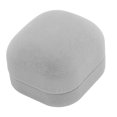 thumbnail image 1 of Estuche De Terciopelo Gris Claro Para Anillos, Lujoso Joyero Para Bodas Y Compromisos Con Forro Suave., 1 of 7