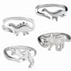 thumbnail image 2 of Anillo de dinosaurio de metal, anillo geométrico abierto con animales, bisutería japonesa y coreana (4 anillos en un paquete), 2 of 7