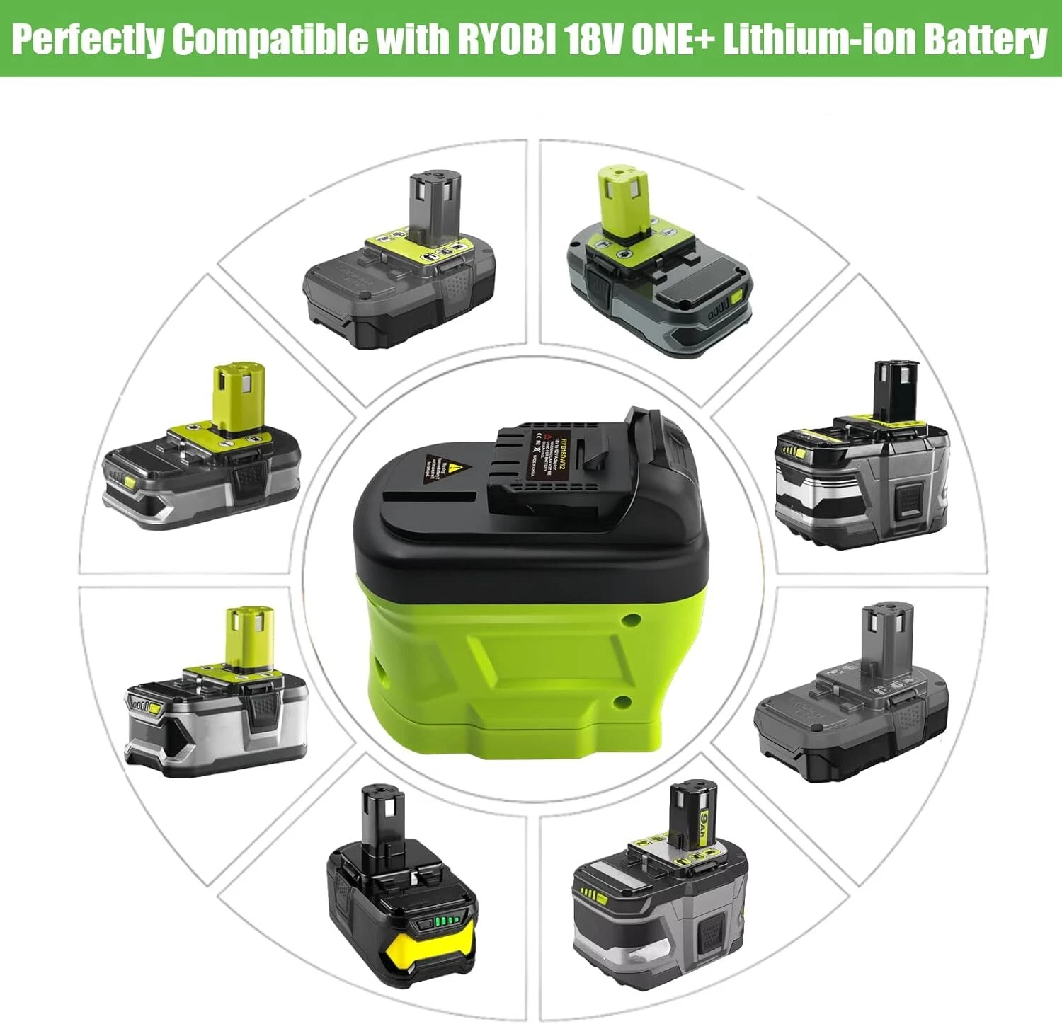 Battery Adapter for Ryobi 18V Li-ion Battery Convert to for Dewalt 12V Tool Use
